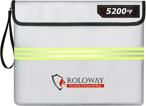 Fireproof Document Bag (14 X 11 Inch) with 5200℉ Upgraded Aluminum Foil Layer, F