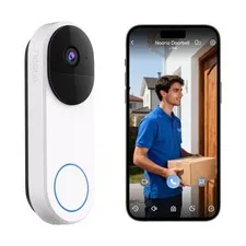 Wireless Doorbell with Rechargeable Battery, 2K+ Resolution, 2-Way Audio, Col...
