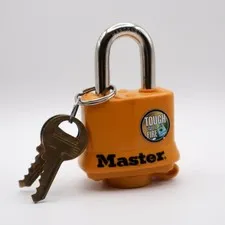 Master Lock Heavy Duty Padlock 315KAD Tough Under Fire Weather Resistant 2 Keys