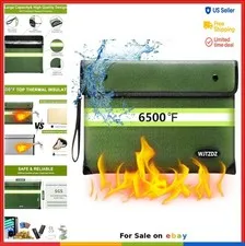 Fireproof Document Bag Waterproof 6500F Heat Insulated 10 Layer for Cash Money