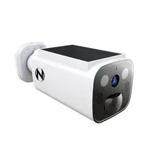 2K Battery Solar Powered Camera with Spotlight and 2-Way Audio – White
