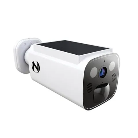 2K Battery Solar Powered Camera with Spotlight and 2-Way Audio – White