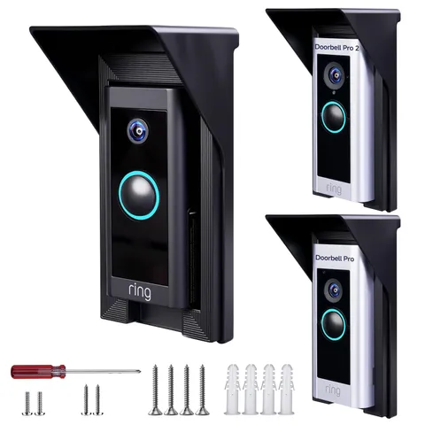 Ring Doorbell Cover Weatherproof and Rain Cover, Outdoor AntiGlare Sun Shade ...