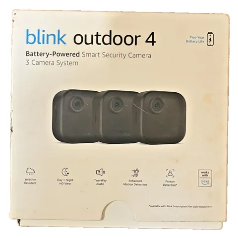 Blink Outdoor 4 1080p Wi-Fi Outdoor 3-Camera Security System - Black - NEW