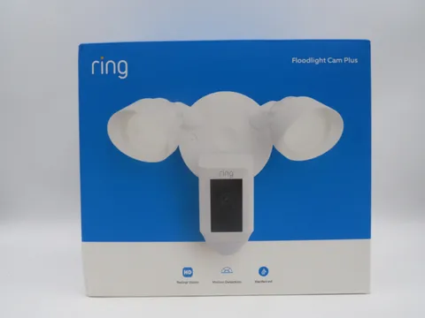 Ring Floodlight Cam Plus Outdoor Wired 1080p FHD Surveillance White NEW SEALED