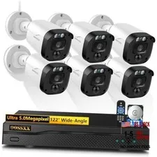 (2026 Update)5MP Wired Security Camera System Outdoor, 8CH DVR 6Cams-1TB HDD