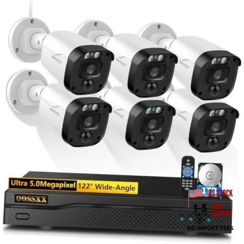 (2026 Update)5MP Wired Security Camera System Outdoor, 8CH DVR 6Cams-1TB HDD
