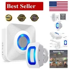Motion Sensor Doorbell: 500ft Wireless Range, Battery Powered with Custom Alerts
