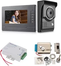 Video Intercom System, Wired Video Door Phone Ktis with 7 Inches Monitor + Camer