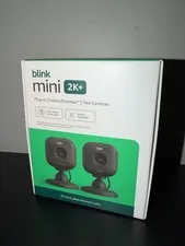 Blink Mini 2K+ (newest model) Plug in Home & Pet Indoor Security Camera 2 PACK