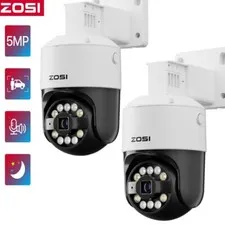 ZOSI 5MP IP PoE Security PTZ camera Audio Auto Tracking AI Detect Full ColorVu