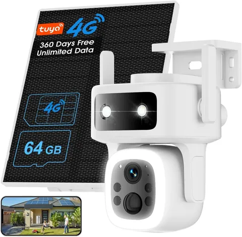 [ONE YEAR NO MONTHLY FEES] Solar No Wifi Security Camera 4G LTE SIM Card