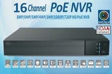 SuperLive Plus 8MP 4K 16CH PoE NVR for IP PoE Cameras NDAA Compliant, HDD Option
