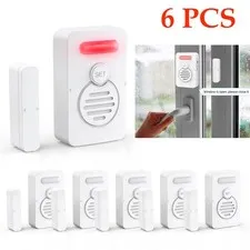 Entry Door Alarm Wireless Voice Windows Reminder Loud 90 dB for Home Security ×6