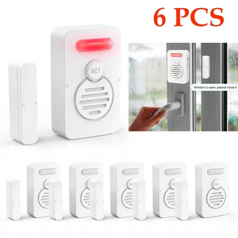 Entry Door Alarm Wireless Voice Windows Reminder Loud 90 dB for Home Security ×6
