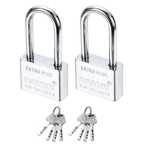 2Pcs 100 x 50 mm Heavy Duty Lock Alloy Steel High Security Padlocks with 6 Keys