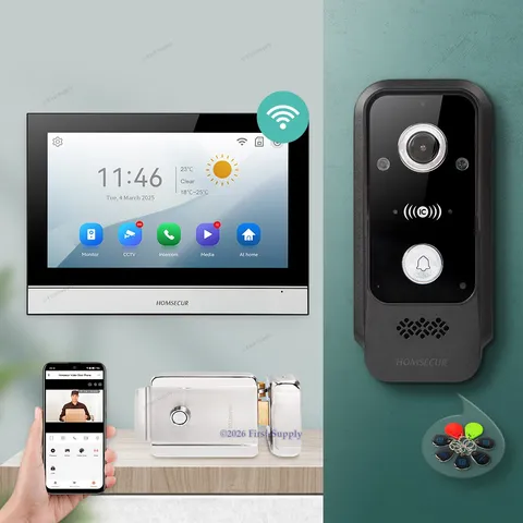 HOMSECUR WIFI HD Video Door Phone Intercom Doorbell Door Unlock Auto Snapshot