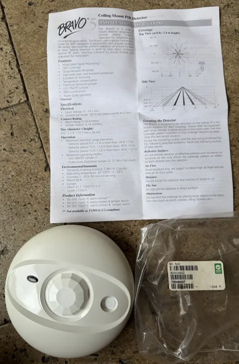 DSC BV-502 Bravo 5 360 Quad-PIR Motion Detector 80002902 - New No Box