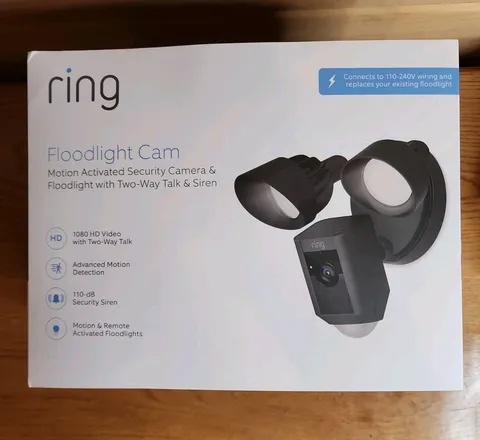 Ring Floodlight Cam Black 1080p  Wired Security Camera - NIB