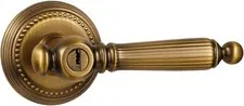 2 Pack Antique Door Lever with Lock and Key Entry Antique Brass Door Handle Leve