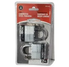 40mm Laminated Steel Keyed Padlock 1" Shackle Sealed 2 Pack Weather Resist Locks