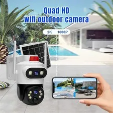 Solar Camera WiFi Security Camera PTZ 360°Color 2-Way Audio Outdoor Night Vision