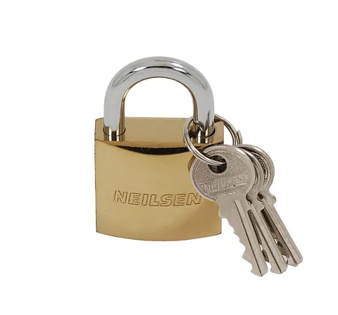 38mm Brass Heavy Duty Padlock with 3 Keys for Luggage Locker Storage