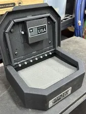 Boss StrongBox Small Black Metal Key Lock Box, Padded Interior, Surface Mount