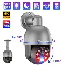 Techage PTZ POE IP Camera 8MP 5MP 4K Outdoor AI Human Detection XMEye