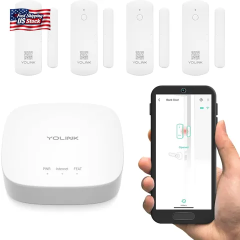 Yolink Lora Smart Door Sensor Starter Kit: - 1/4 Mile Open-Air Range, Door Left-