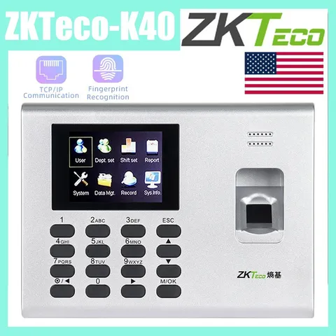 ZKteco K40 TCP/IP Biometric Fingerprint Time Clock With Access Control Terminal