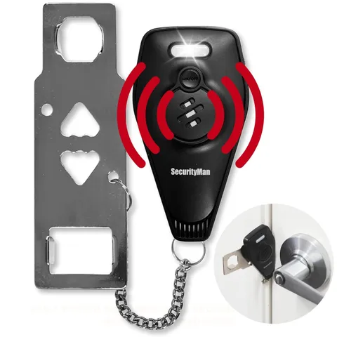 Securityman Portable Door Lock with Alarm | Hotel Door Locks for Travelers Se...