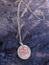 Sterling Silver Medic Alert Necklace with Medical Information Pendant