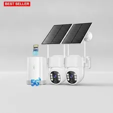 Security Cameras Wireless Outdoor 5G 2.4G Solar Powered 4MP Night Vision