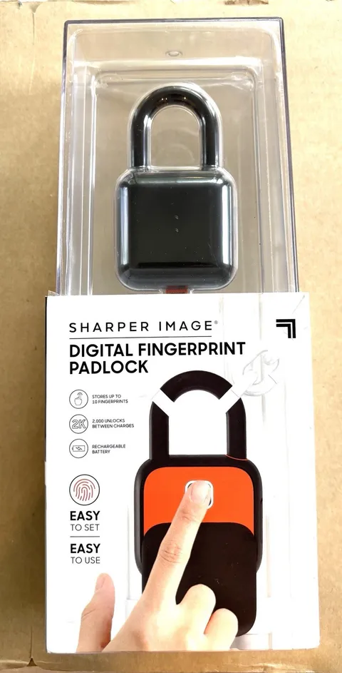 Sharper Image Fingerprint Digital Smart Padlock for Locker Bike Door Gate Home