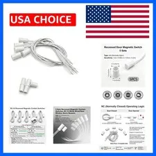 5 Pack Recessed Magnetic Door Contact Switch RC-33 NC, Wired Security Window ...