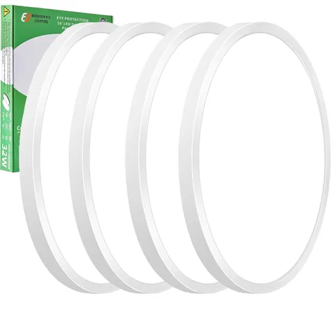 4PK 15.8 Inch LED Flush Mount Ceiling Light, 32W, 3480LM, 15.8", White 