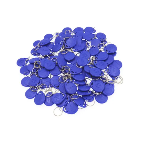 ETEKJOY 100 PCS 125KHz RFID Key Fob Proximity ID Card Token Tag Keypad Blue