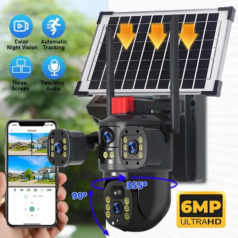 WiFi Solar Security Camera Wireless 1080P HD Night Vision PTZ CCTV Cam Outdoor