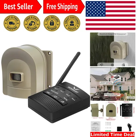 1/2 Mile Wireless Driveway Alarm - Robust Weatherproof Motion Detection Sensor