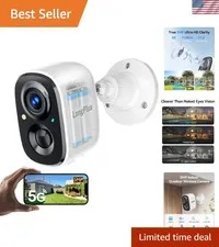 3K WiFi6 Wireless Outdoor Security Camera with Color Night Vision & Two-Way Talk
