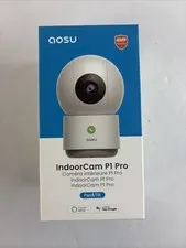 AOSU Indoor Cam P1 Pro Security Camera - 2K 360°  White  NEW
