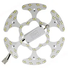Zhairdalstar 24W LED Flush Mount Ceiling Fan Ring Light Kit 3 CCT