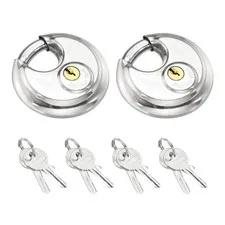 Disc Padlock, (2-3/4" Wide Body, 11/32" Shackle)(2PCS), Stainless Steel