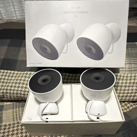 Google Nest Cam Outdoor 2-Pack White Wi‑Fi 1 2k Weatherproof, Google Home
