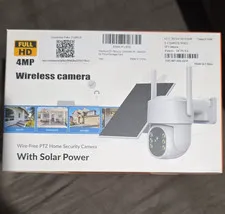 Glanteye CQ40 4MP Wi-Fi Wireless IP PTZ Camera, Solar/Battery, Outdoor, White