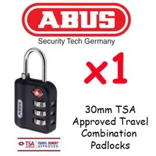 ABUS LUGGAGE Combination Padlocks TSA APPROVED TRAVEL - 30mm Resettable code 