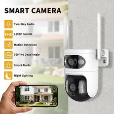 Solar Cellular 4G Security Camera Dual Lens 360° View Wireless Outdoor Camera