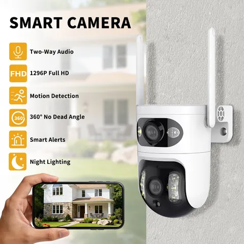 Solar Cellular 4G Security Camera Dual Lens 360° View Wireless Outdoor Camera