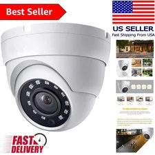 2MP 1080P Dome Security Camera with 65ft Night Vision & Wide 100° View